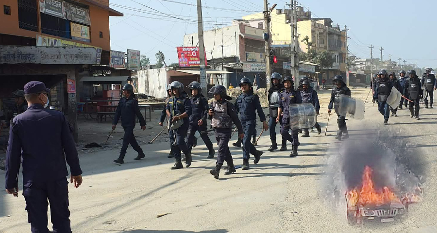 रौतहटमा तनाव बढेपछि १५ वर्षिय बालकसहित २३ जना प्रहरी नियन्त्रणमा