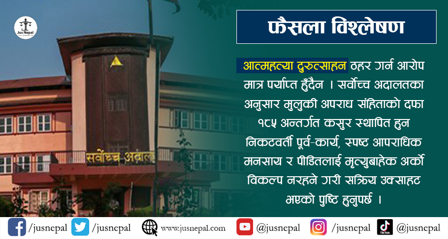 पारिवारिक विवादलाई आत्महत्या दुरुत्साहन मान्न सकिन्न् – सर्वोच्च अदालत (पूर्णपाठ सहित)